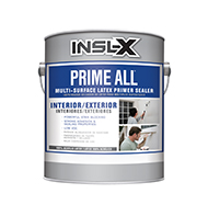 TSIGONIA PAINT SALES OF JERSEY CITY Prime All™ Multi-Surface Latex Primer Sealer is a high-quality primer designed for multiple interior and exterior surfaces with powerful stain blocking and spatter resistance.

Powerful Stain Blocking
Strong adhesion and sealing properties
Low VOC
Dry to touch in less than 1 hour
Spatter resistant
Mildew resistant finish
Qualifies for LEED® v4 Creditboom