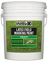 TSIGONIA PAINT SALES OF JERSEY CITY Insl-X Latex Field Marking Paint is specifically designed for use on natural or artificial turf, concrete and asphalt, as a semi-permanent coating for line marking or artistic graphics.

Fast Drying
Water-Based Formula
Will Not Kill Grassboom